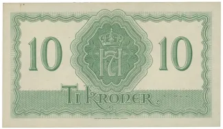 Norway 10 Kroner - Haakon VII, 1944 reverse
