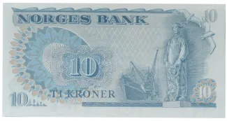 Norway 10 Kroner, 1972-1984 reverse