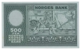 Norway 500 Kroner, 1948-1976 reverse