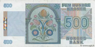 Norway 500 Kroner, 1991-1997 reverse