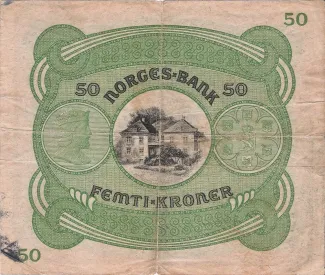 Norway 50 Kroner, 1901-1945 reverse