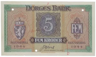 Norway 5 Kroner, 1944 obverse