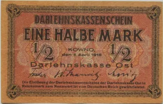 Ober Ost 0.5 Mark, 1918 obverse