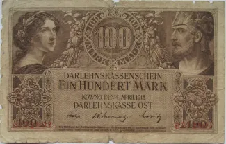 Ober Ost 100 Mark, 1918 obverse
