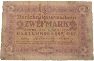 Ober Ost 2 Mark, 1918 obverse