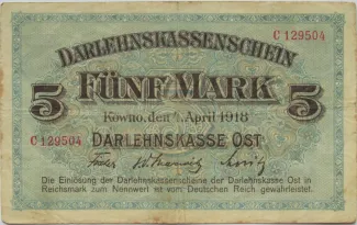 Ober Ost 5 Mark, 1918 obverse
