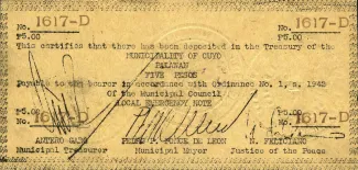 Palawan 5 Pesos, 1942 obverse