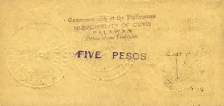 Palawan 5 Pesos, 1942 reverse