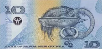 Papua New Guinea 10 Kina, 2000 P-23 reverse