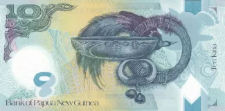 Papua New Guinea 10 Kina, 2010 P-40 reverse