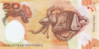 Papua New Guinea 20 Kina, 2008 P-36 reverse