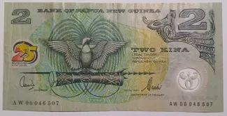 Papua New Guinea 2 Kina, 2000 P-21 obverse