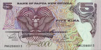 Papua New Guinea 5 Kina, 2000 P-19 obverse