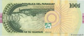 Paraguay 100.000 Guaranies, 2007-2011 reverse