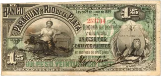 Paraguay 1.25 Pesos, 1889 obverse
