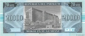 Paraguay 20.000 Guaranies, 2005 reverse