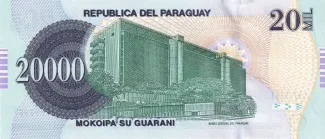 Paraguay 20.000 Guaranies, 2015-2024 reverse