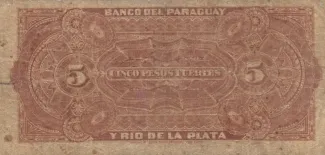 Paraguay 5 Pesos, 1889 reverse