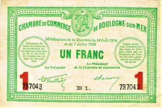 Pas-de-Calais, Department of 1 Franc, 1914 obverse