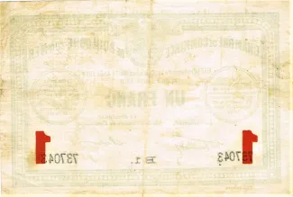 Pas-de-Calais, Department of 1 Franc, 1914 reverse
