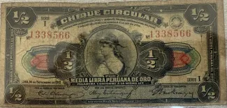 Peru 1/2 Libra Peruana de Oro, 1918 P-36 obverse