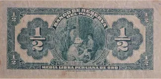 Peru 1/2 Libra Peruana de Oro, 1922-1926 reverse