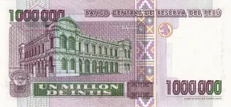 Peru 1.000.000 Intis, 1990 reverse