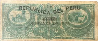 Peru 100 Centavos de Inca, 1881 reverse