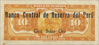 Peru 100 Soles de Oro, 1935 reverse