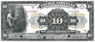 Peru 10 Libras Peruanas de Oro, 1918 P-39 obverse