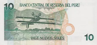 Peru 10 Nuevos Soles, 1996 reverse