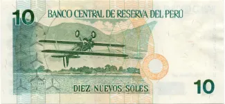 Peru 10 Nuevos Soles, 1997-1999 reverse