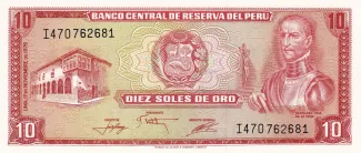 Peru 10 Soles de Oro, 1976 obverse