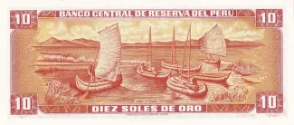 Peru 10 Soles de Oro, 1976 reverse