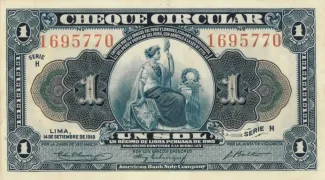 Peru 1 Sol / ⅒ Libra Peruana de Oro, 1918 P-40 obverse