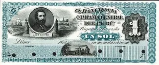 Peru 1 Sol, 1873 obverse