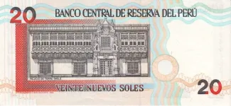 Peru 20 Nuevos Soles, 1996-1997 reverse