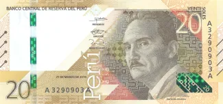 Peru 20 Soles, 2019-2022 obverse