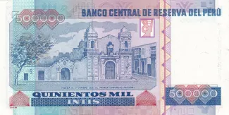 Peru 500.000 Intis, 1988-1989 reverse