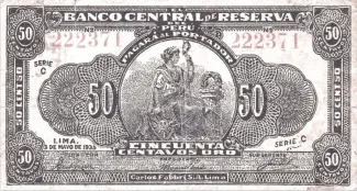 Peru 50 Centavos Oro, 1935 obverse