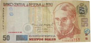 Peru 50 Nuevos Soles, 2001 obverse
