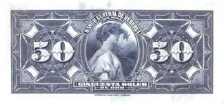 Peru 50 Soles de Oro, 1933-1939 reverse