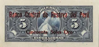Peru 50 Soles de Oro, 1935 reverse