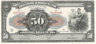 Peru 50 Soles de Oro, 1941-1950 obverse