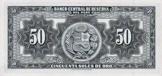 Peru 50 Soles de Oro, 1962-1968 reverse