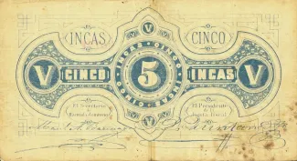 Peru 5 Incas, 1881 reverse