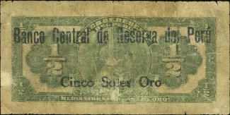 Peru 5 Soles de Oro, 1935 reverse