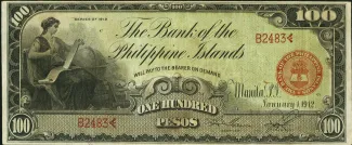 Philippine notgeld 100 Pesos, 1912 obverse