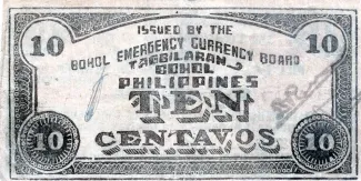 Philippine notgeld 10 Centavos, 1942 reverse
