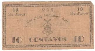 Philippine notgeld 10 Centavos, 1942 reverse